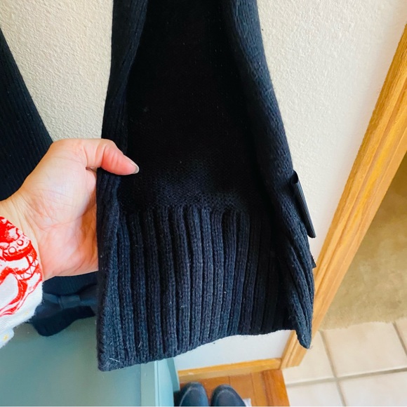 KATE SPADE Black Grosgrain Bow Knit Long Scarf - Picture 6 of 8